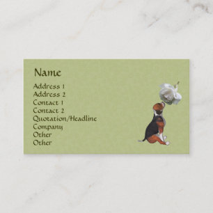 Beagle Puppy White Rose Cute Business Card
