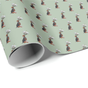 Beagle Puppy White Rose   Wrapping Paper