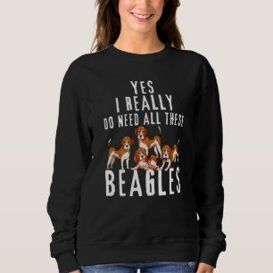 Beagle Quote Yes I Really Do Need All These Beagle Sweatshirt