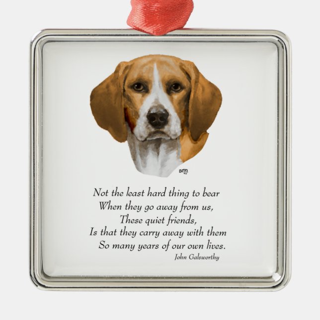 Beagle Rainbow Bridge Metal Tree Decoration (Front)