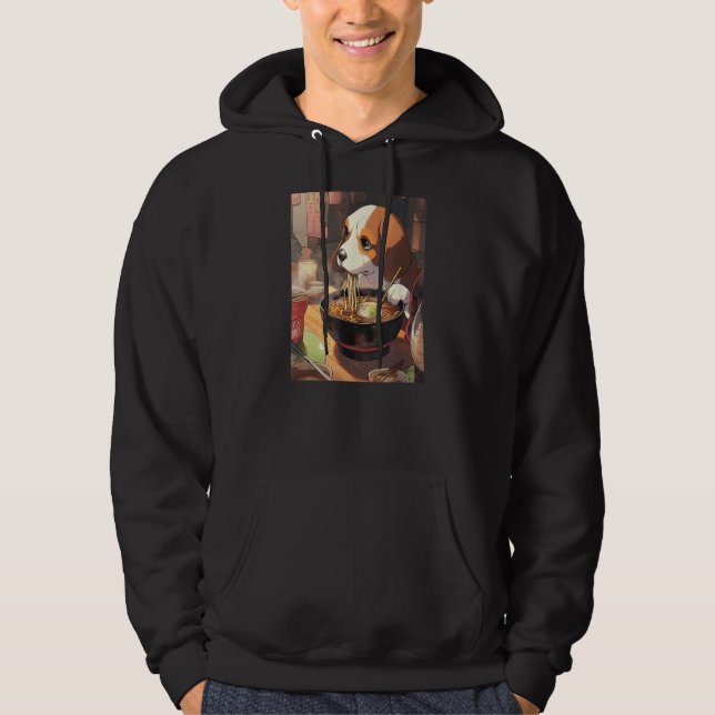 Beagle Ramen Funny Dog Japanese Food Hoodie (Front)