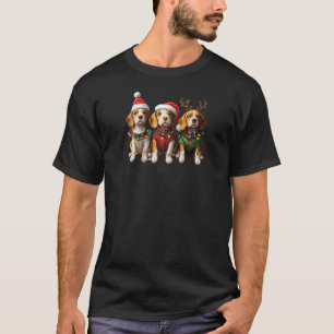 Beagle Reindeer Christmas Lights Dog Lover Xmas Pa T-Shirt