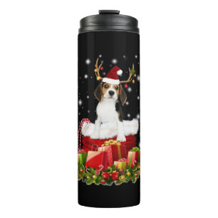 Beagle Reindeer Pressent Christmas Gift Thermal Tumbler