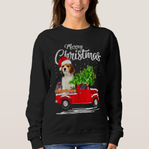 Beagle Ride Red Truck Christmas Pajama Sweatshirt