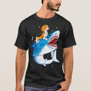 Beagle Riding Jawsome Dog Lover Gifts Space Galaxy T-Shirt
