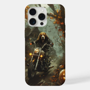 Beagle Riding Motorcycle Halloween Scary iPhone 15 Pro Max Case