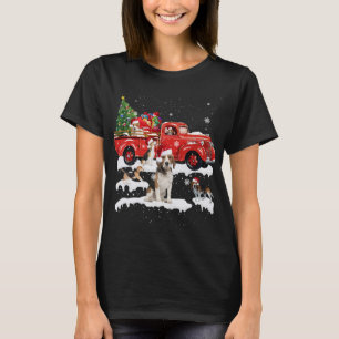Beagle Riding Red Truck Merry Christmas X-mas Ugly T-Shirt