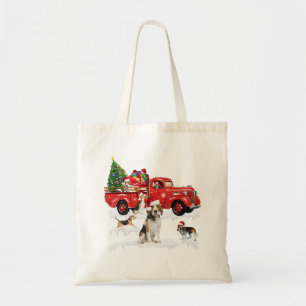 Beagle riding red truck xmas merry christmas s tote bag