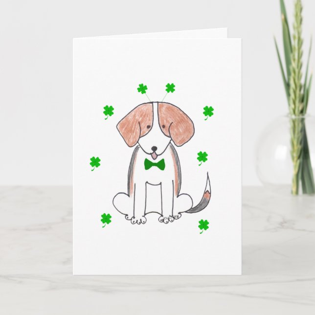 Beagle Saint Patricks Day Card (Front)