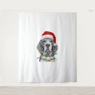 Beagle Santa Christmas Tree Lights Xmas Boys Men D Tapestry