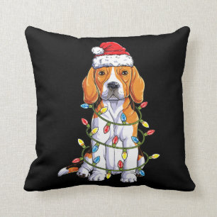 Beagle Santa Christmas Tree Lights Xmas Gifts Boys Cushion