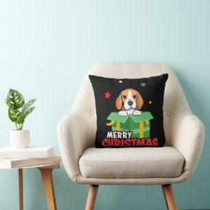 Beagle Santa Dog Lovers Merry Christmas Xmas Cushion