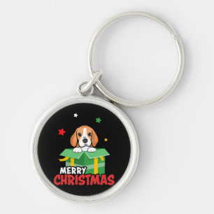Beagle Santa Dog Lovers Merry Christmas Xmas Key Ring