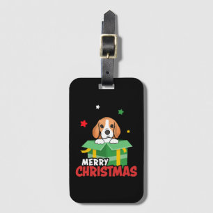 Beagle Santa Dog Lovers Merry Christmas Xmas  Luggage Tag
