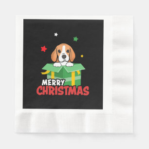 Beagle Santa Dog Lovers Merry Christmas Xmas Napkin