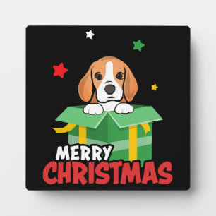 Beagle Santa Dog Lovers Merry Christmas Xmas Plaque