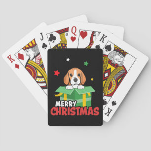 Beagle Santa Dog Lovers Merry Christmas Xmas  Playing Cards