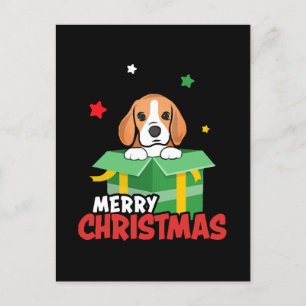 Beagle Santa Dog Lovers Merry Christmas Xmas Postcard