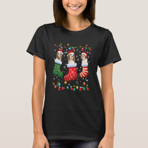 Beagle Santa Hat Socks Christmas Xmas Pajama Dog T-Shirt