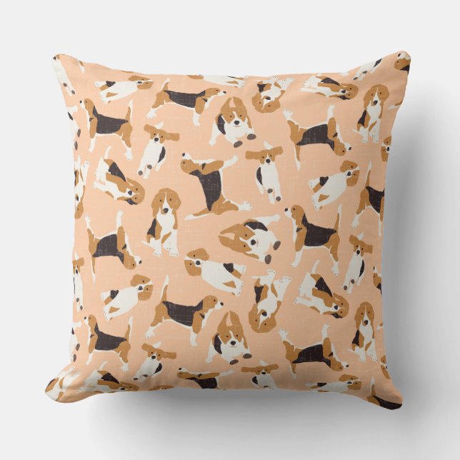 beagle scatter peach cushion (Front)
