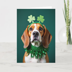 Beagle Shamrock Celebration Card