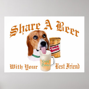 Beagle Shares A Beer poster