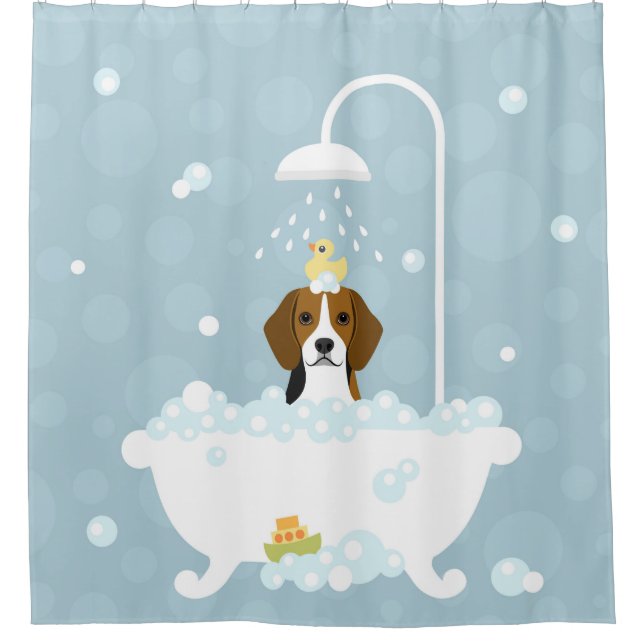 Beagle Shower Curtain (Front)