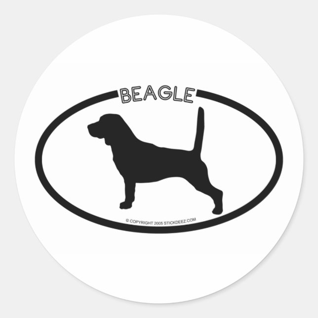 Beagle Silhouette Black Sticker (Front)