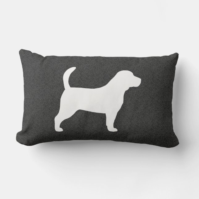 Beagle Silhouette Lumbar Cushion (Front)