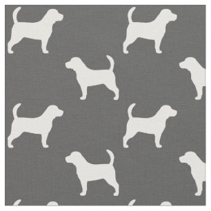Beagle Silhouettes Pattern Fabric