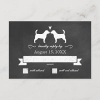 Beagle Silhouettes Wedding Reply RSVP