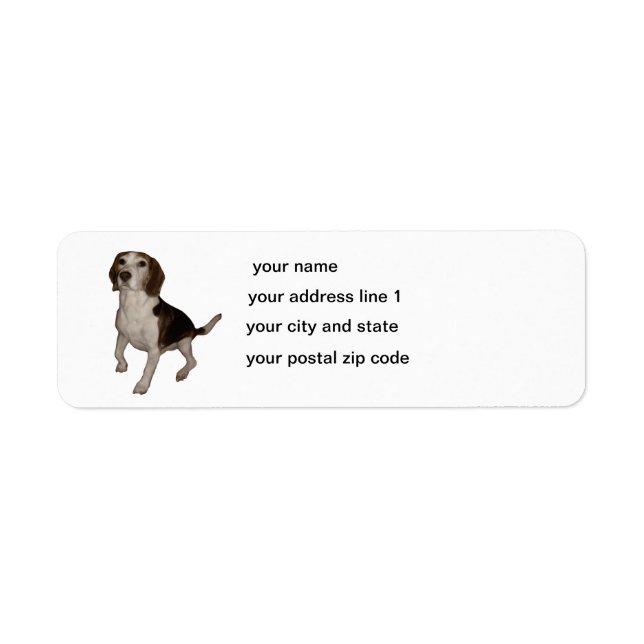 beagle sitting third return address label (Front)