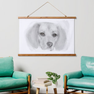 Beagle Sketch Hanging Tapestry