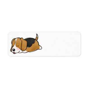 Beagle Sleeping Cartoon Return Address Label