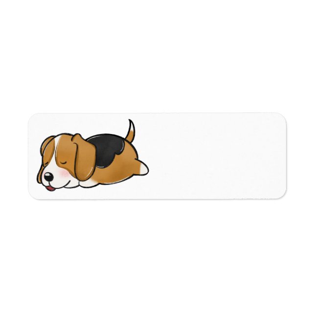 Beagle Sleeping Cartoon Return Address Label (Front)