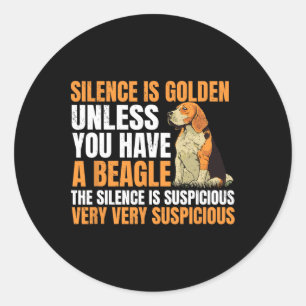 Beagle Small Scent Dog Hunting Pet Breeder Silence Classic Round Sticker
