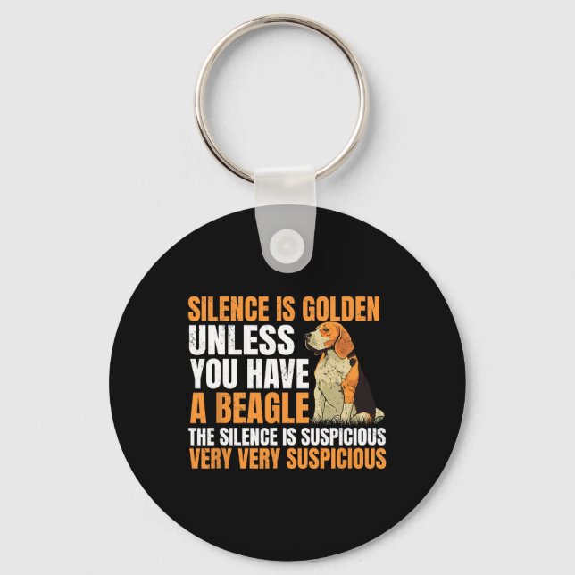 Beagle Small Scent Dog Hunting Pet Breeder Silence Key Ring (Front)