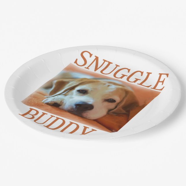 beagle snuggle buddy paper plate (Angled)