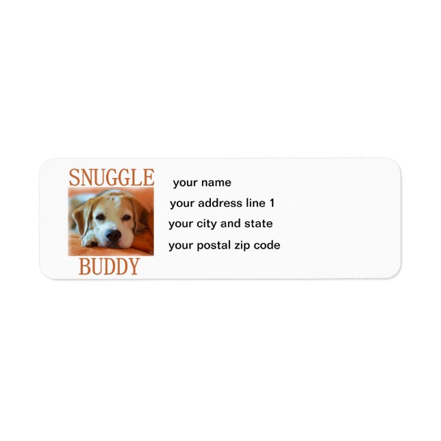 beagle snuggle buddy return address label (Front)