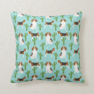 Beagle southwest cactus desert pillow