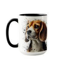 Beagle Splatter Coffee Mug Cup