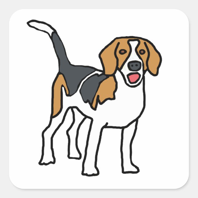 Beagle Square Sticker (Front)