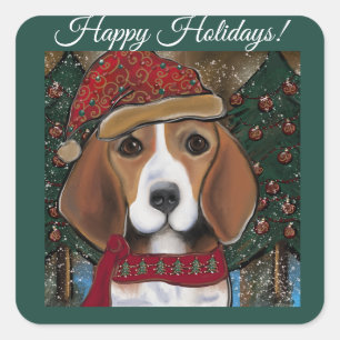 Beagle Square Sticker