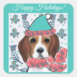 Beagle Square Sticker
