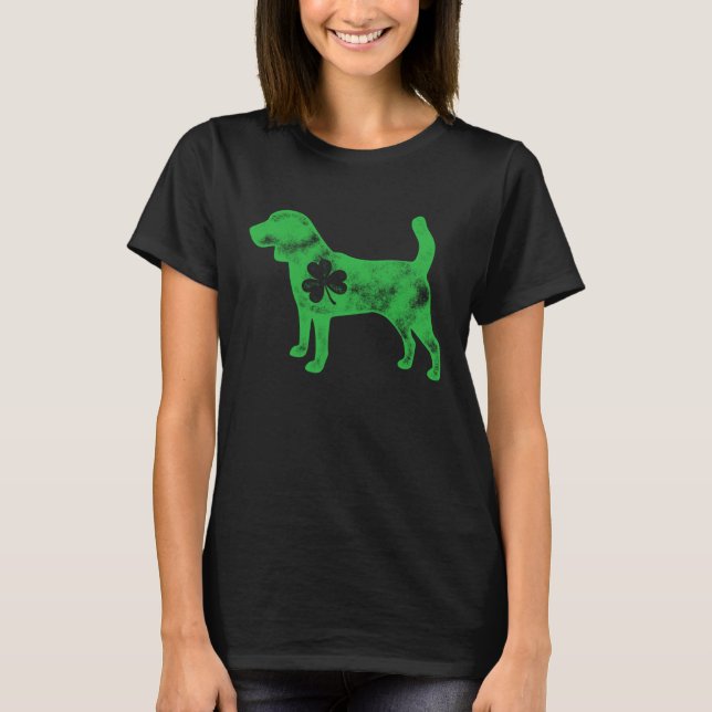 Beagle St Patrick s Day Boys Kids Girls Dog  Shamr T-Shirt (Front)