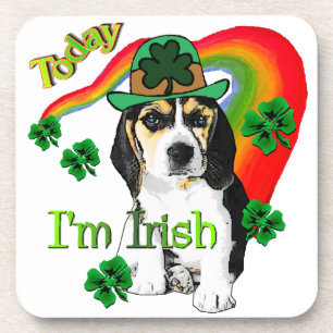 Beagle St Patrick's Day Coaster