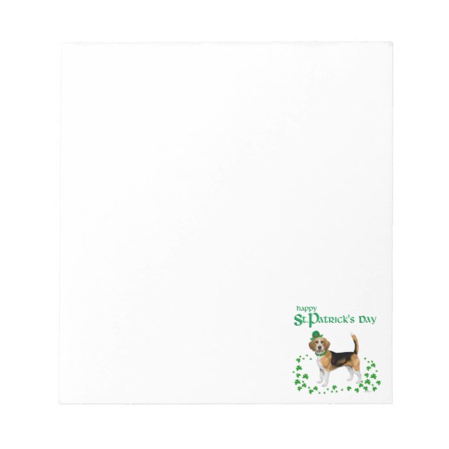 Beagle St Patricks Day Notepad (Front)