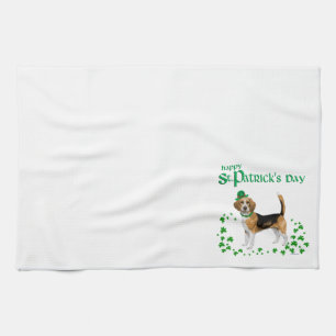 Beagle St Patricks Day Tea Towel