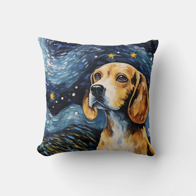 Beagle Starry Night Cushion (Front)