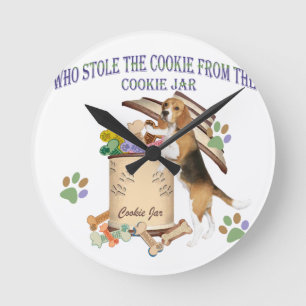 Beagle Stole The Cookie From The Cookie Jar Round Clock